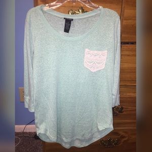 Mint green  quarter length Tee